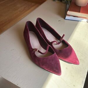 Also pointed toe burgundy flats
